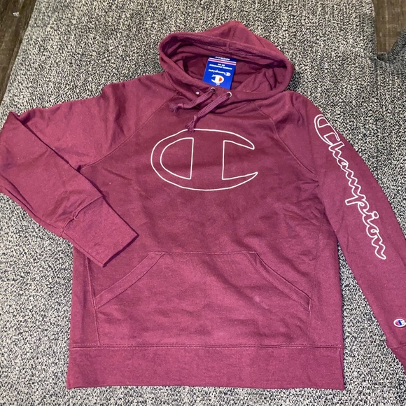 champion burgundy hoodie women's